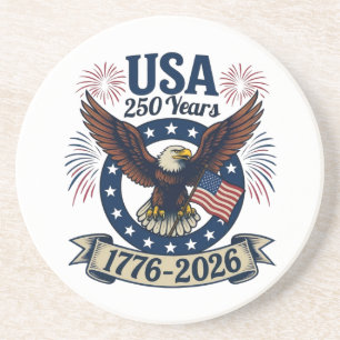 Patriotic American Eagle 250 Years 1776-2026 Coaster