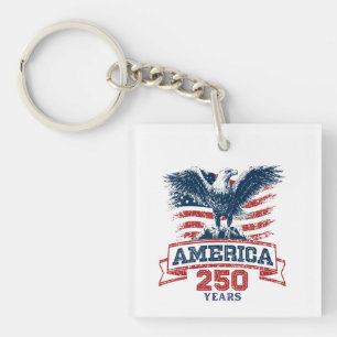 Patriotic American Eagle 250th Anniversary fun Keychain