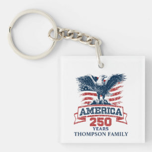 Patriotic American Eagle 250th Anniversary fun Keychain