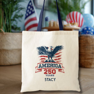 Patriotic American Eagle 250th Anniversary fun Tote Bag