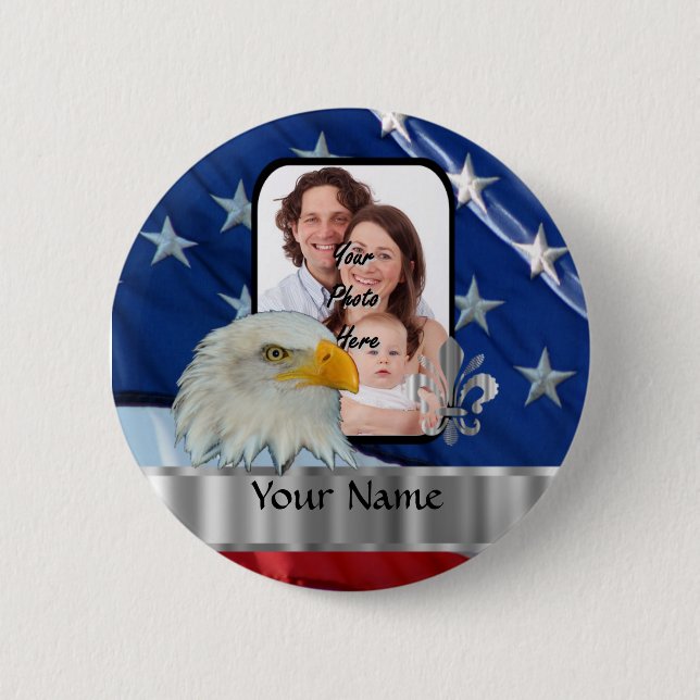 Patriotic American eagle 2 Inch Round Button (Front)