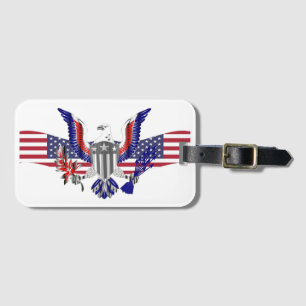 Patriotic American eagle and flag Luggage Tag