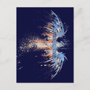 Patriotic American Eagle Flag Postcard