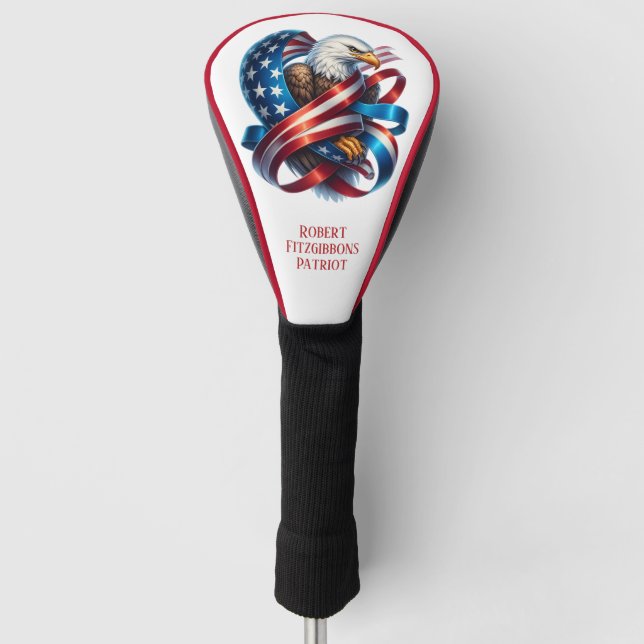 Patriotic American Eagle Golf Head Cover (Front)