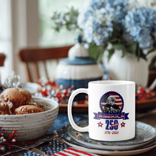 Patriotic American Eagle Happy 250th Anniversary Coffee Mug