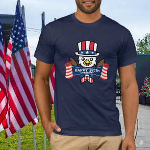Patriotic American Eagle Happy 250th Anniversary T-Shirt