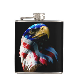 Patriotic American Eagle Hip Flask