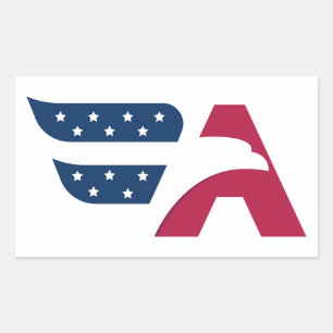 Patriotic American Eagle Letter A Flag Sticker