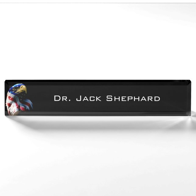 Patriotic American Eagle Nameplate (Front)