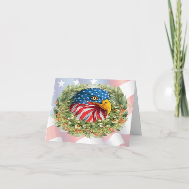 Patriotic American Eagle Note Card (Front)