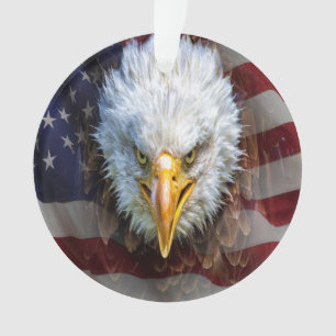 Patriotic American Eagle - See Back Ornament