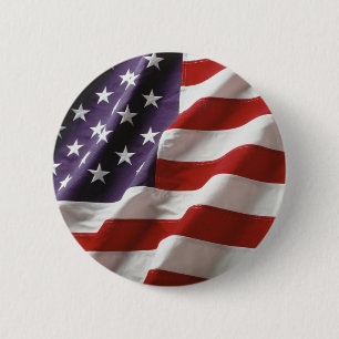 Patriotic American Flag 2 Inch Round Button