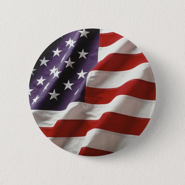 Patriotic American Flag 2 Inch Round Button (Front)