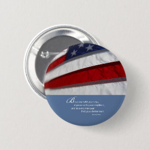 Patriotic, American Flag 2 Inch Round Button