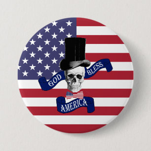 Patriotic American flag 3 Inch Round Button