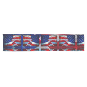 Patriotic American Flag 4th of July Short Table Runner
