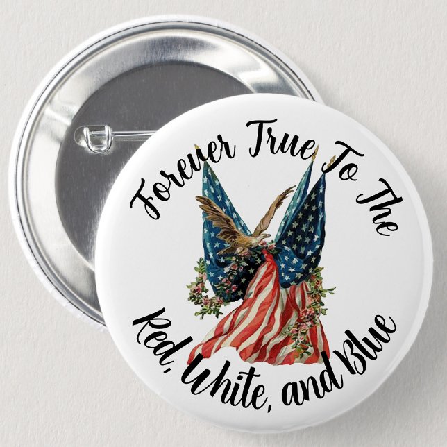 Patriotic American Flag and Eagle USA 250th 2 Inch Round Button (Creator Uploaded)