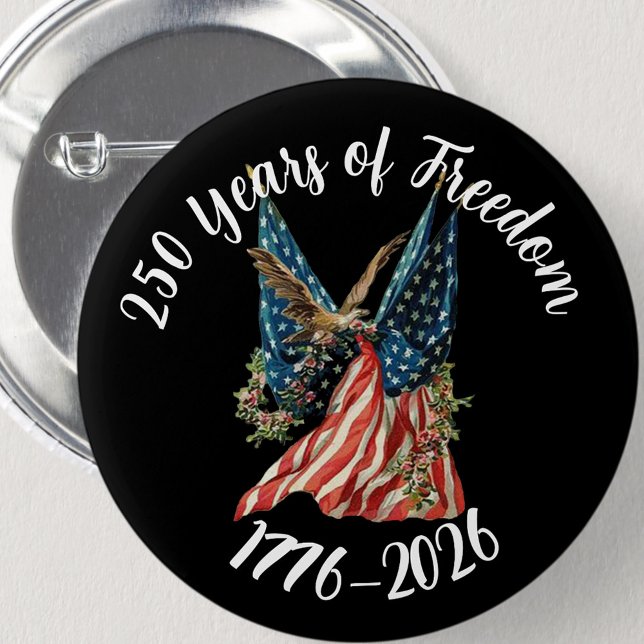 Patriotic American Flag and Eagle USA 250th 2 Inch Round Button (Creator Uploaded)