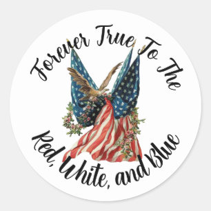 Patriotic American Flag and Eagle USA 250th Classic Round Sticker