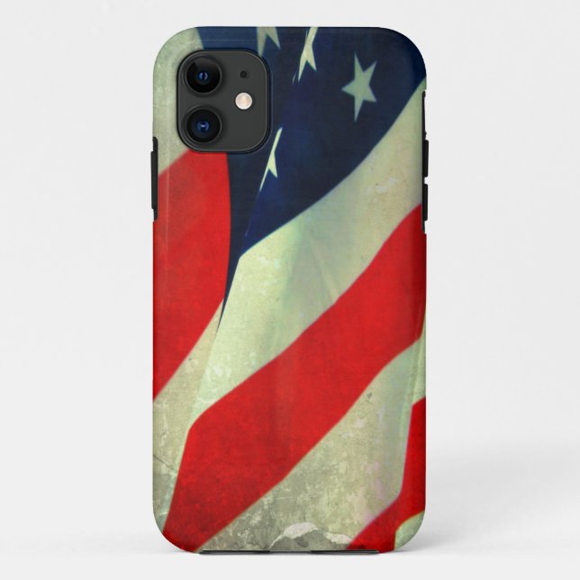 Patriotic American Flag Apple iPhone 11 Tough Case (Back)