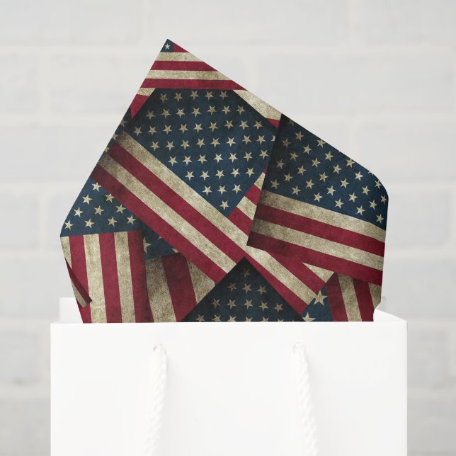 * Patriotic American Flag Art Tissue Paper (Gift Bag)