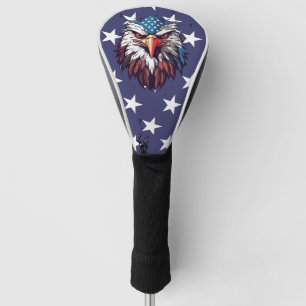 Patriotic American Flag Bald Eagle Golf Driver Head Cover