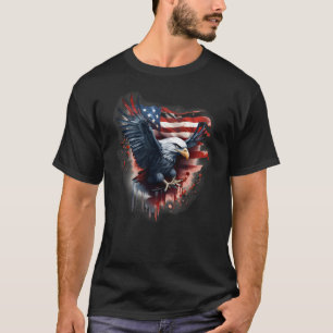 Patriotic American flag Bald Eagle T-Shirt
