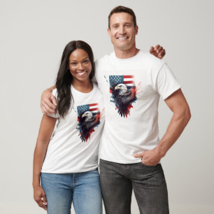 Patriotic American flag Bald Eagle T-Shirt