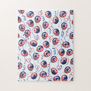 Patriotic American Flag Ballons Puzzle