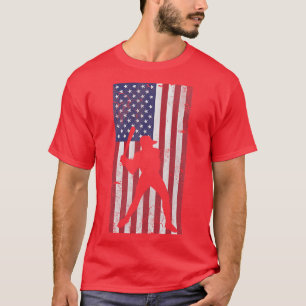 Patriotic American Flag Baseball Sports T-Shirt