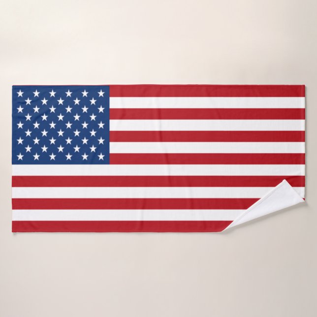 Patriotic American Flag Bath Towel Set (Bath Towel)