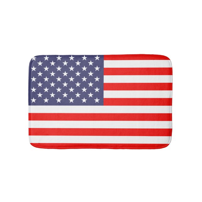 Patriotic American flag bathroom non slip bath mat (Front)