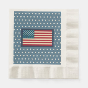 Patriotic American Flag BBQ July 4th Picnic Napkin