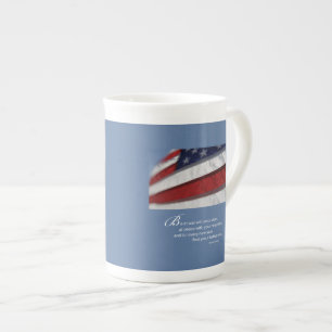 Patriotic, American Flag Bone China Mug