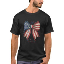 Patriotic American Flag Bow with Fireworks