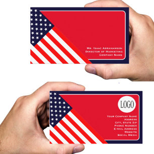 Patriotic American Flag Business Card