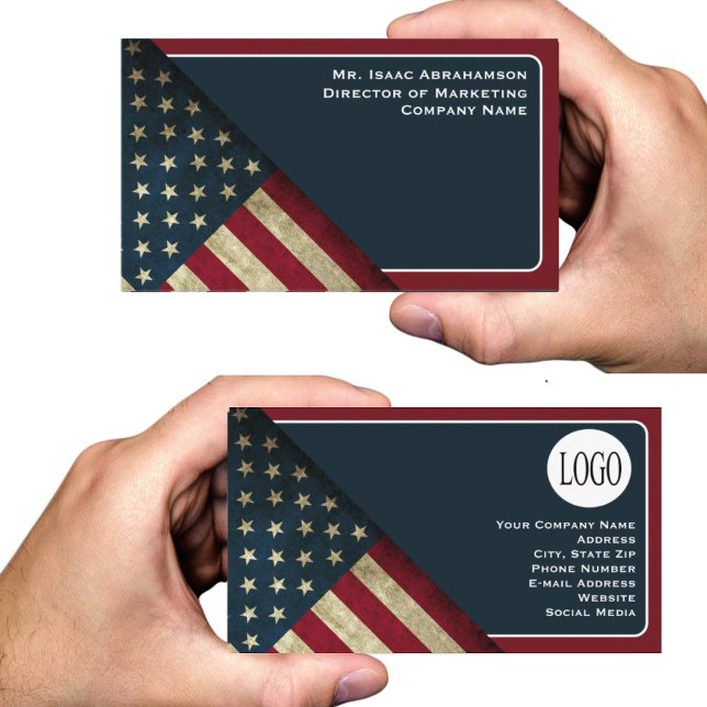 Patriotic American Flag Business Card (Creator Uploaded)