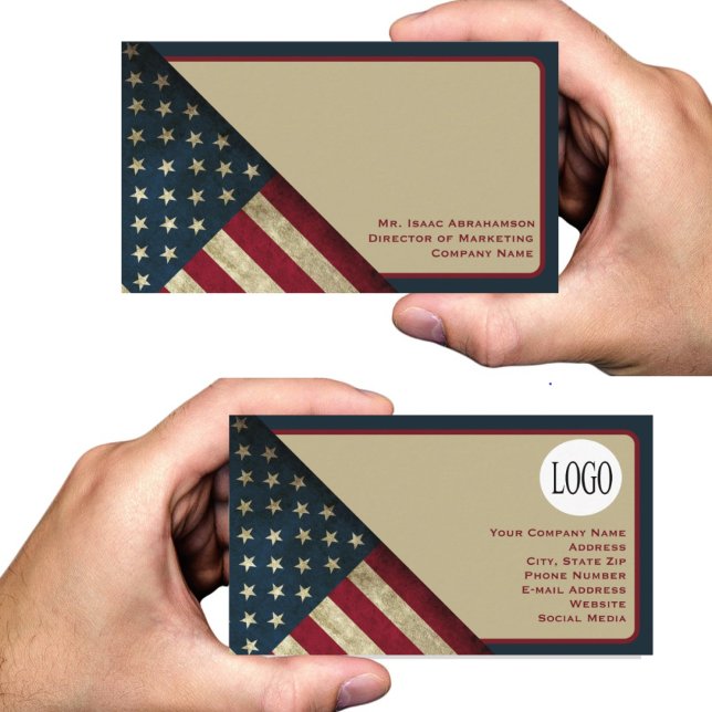 Patriotic American Flag Business Card (Creator Uploaded)