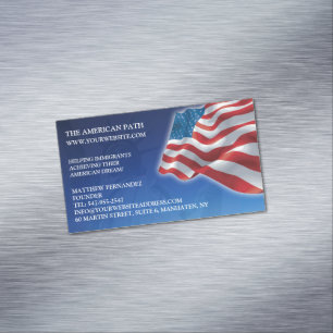 Patriotic American Flag Business Card Magnet