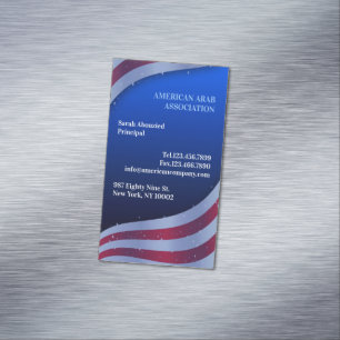 Patriotic American Flag Business Card Magnet