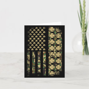 Patriotic american flag camouflage shamrock stPatr Card
