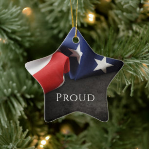 Patriotic American Flag Ceramic Ornament