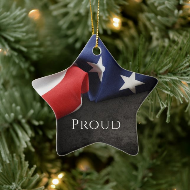 Patriotic American Flag Ceramic Ornament (Tree)