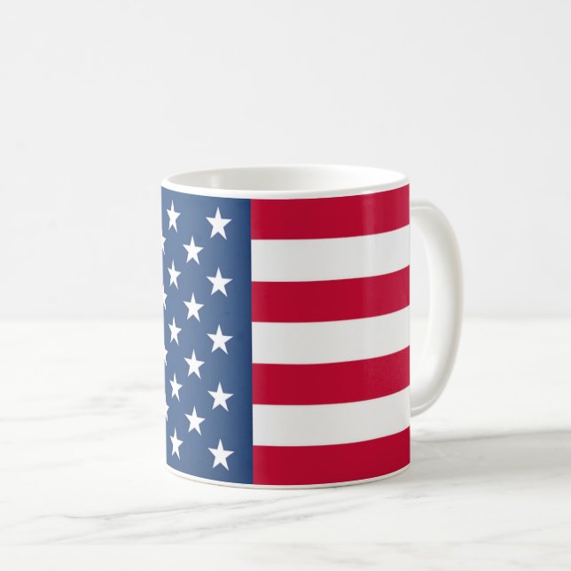 Patriotic American Flag Coffee Mug (Front Right)