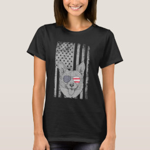 Patriotic American Flag Corgi Women Beagle T-Shirt