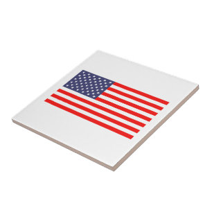 Patriotic American flag custom ceramic tiles