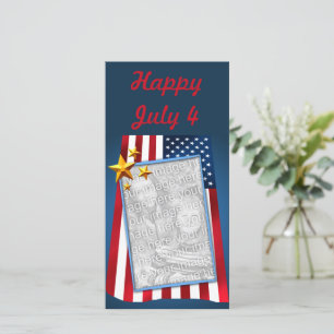 Patriotic American Flag Customizable Photo Card