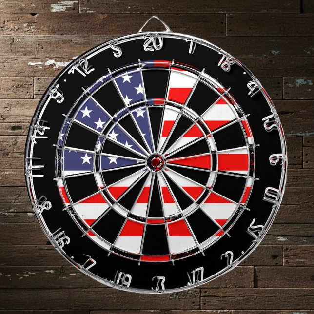Patriotic American flag dartboard design | Grungy (American flag dartboard)