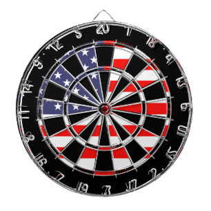 Patriotic American flag dartboard design Grungy