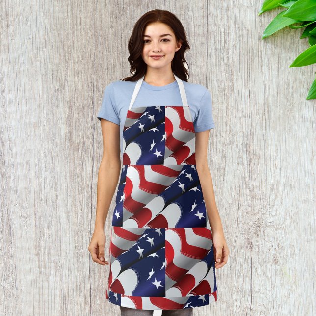 Patriotic American Flag Design Stars and Stripes  Apron (Creator Uploaded)